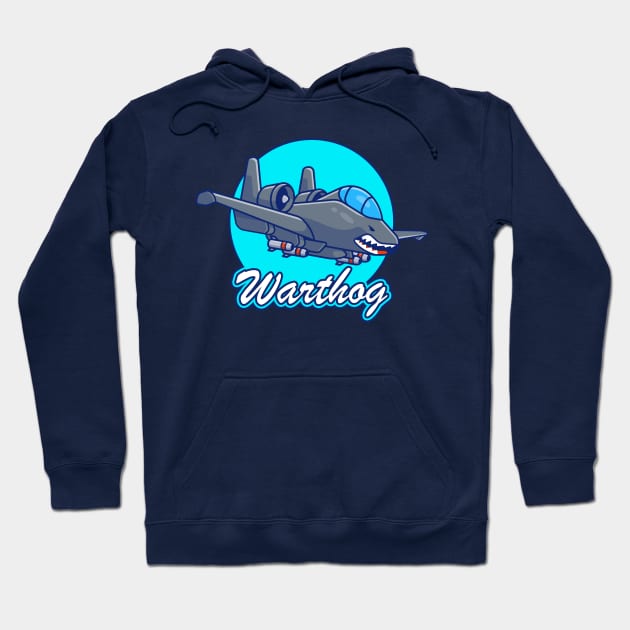 A10 Warthog Cartoon Hoodie by Mandra